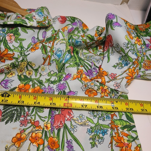 Vintage Concept Swirl 70s Bonwit Teller Floral Maxi Dress back Zip Read - Picture 6 of 16